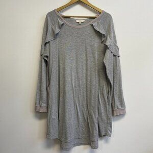 Umgee Gray Ruffle Long Sleeve Dress